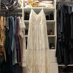 Ivory spaghetti strap lace dress